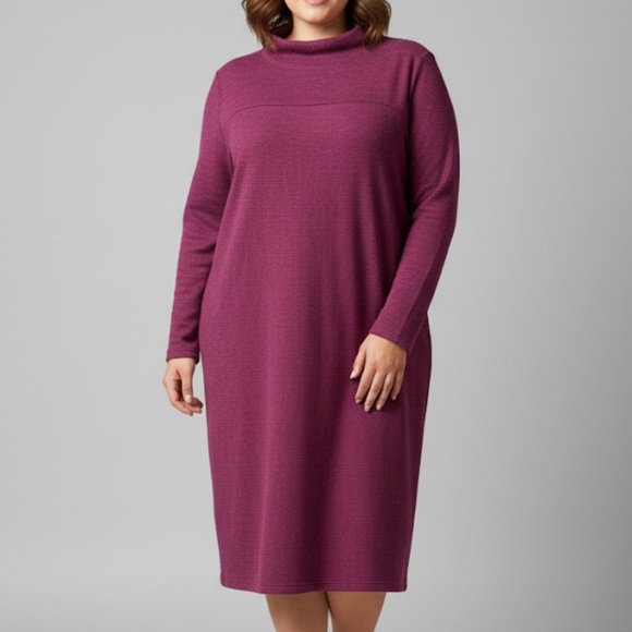 Dresses & Skirts - Light purple mock turtleneck knit long sleeve dress plus size XXL